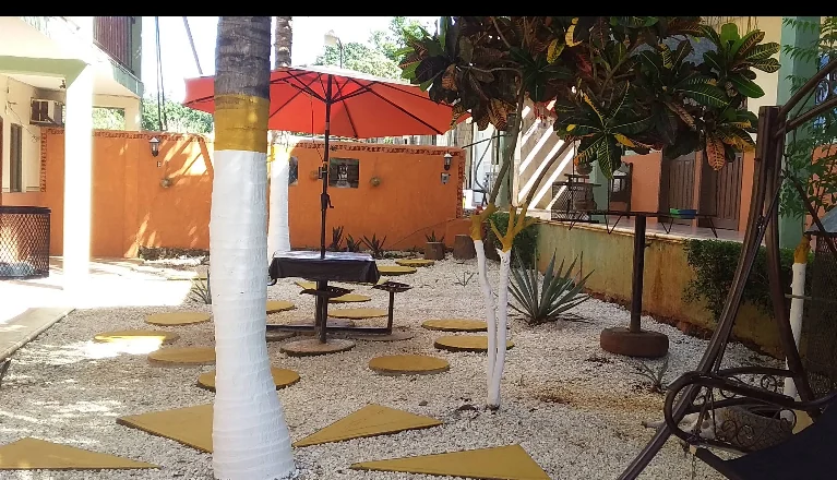 Jardín y zona de descanso
